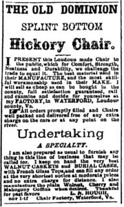 Hough chair ad in the Washingtonian 1880
