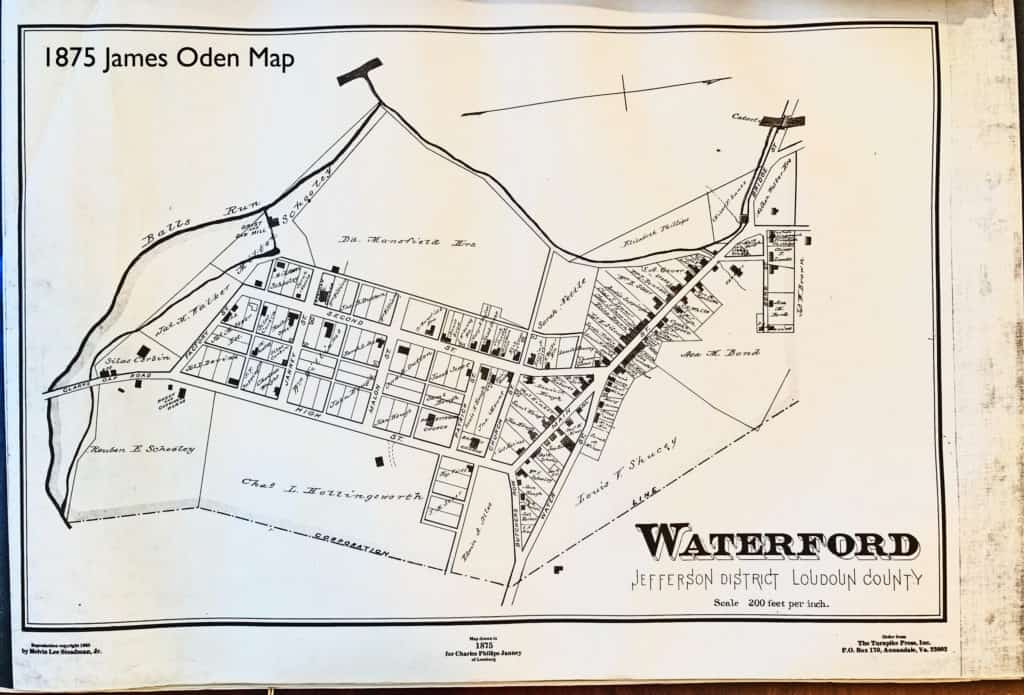 1875 map drawn for Charles Phillips Janney of Leesburg from a survey by James Skinner Oden
