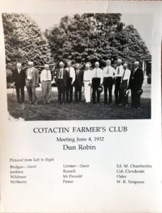Catoctin Farmers Club members in 1932