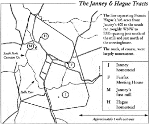Map of the Janney Hague property tracts in Waterford VA