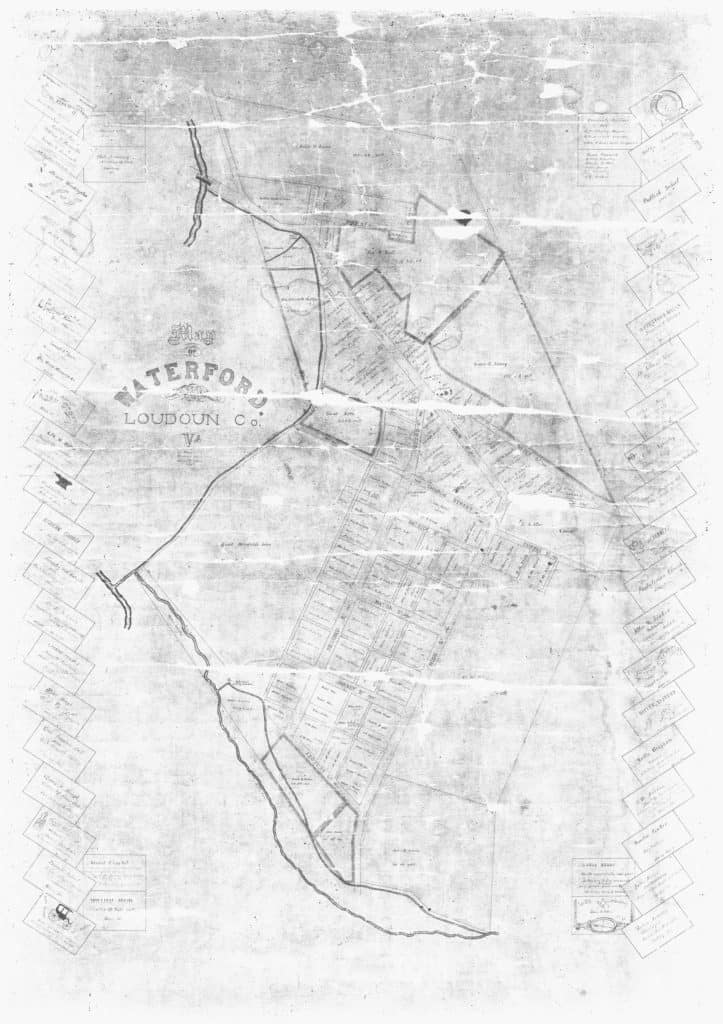 1875 map of Waterford VA from surveys by James Skinner Oden